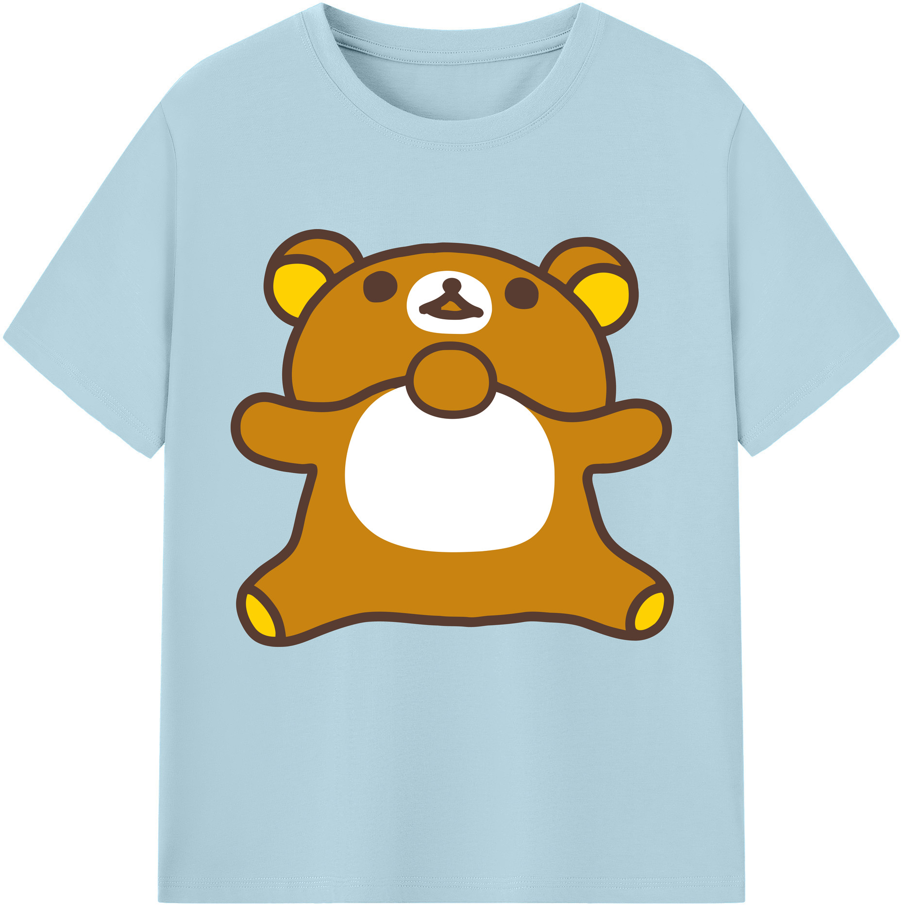 （画像用） リラックマ リラックマ キイロイトリ Rilakkuma Korilakkuma Kiiroitori 綿100％半袖Tシャツ（フロントプリント）